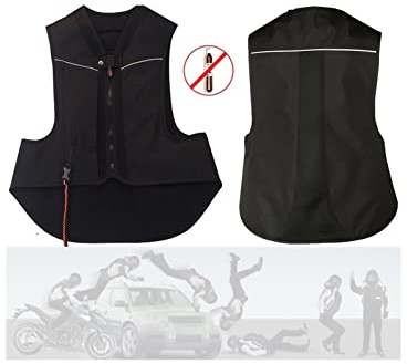 Gilet D'airbag Équestre Gilet D'airbag Moto for Femmes Airbag Boot De Tension Ultra-Low 18kg Utilisé Dans Les Sports Équestres, Vélo, Équipement D'équitation De Moto (Color : Black, Size : S)