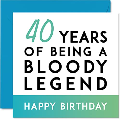 Stuff4 Lustige Geburtstagskarte zum 40. Geburtstag Männer und Frauen | Being A Legend