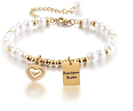 Melix Home Bräutigammutter Mutter des Bräutigams Geschenke Perlenarmband Hochzeitsgeschenk für Mama Mutter Schmuck Armbänder