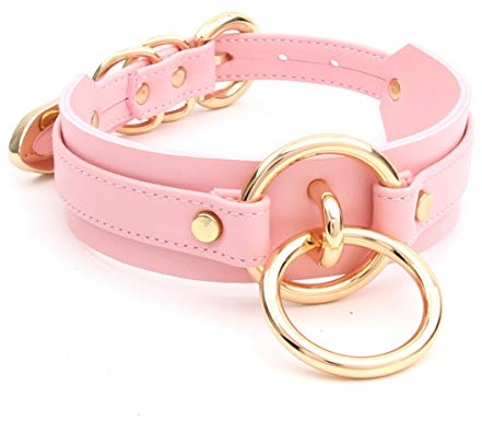lalatia Damen Halsband O Ring Kunstleder Choker Halskette
