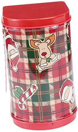 ABOOFAN Boîte à Bonbons de Noël Créative Forme Boîte aux Lettres pour Décorer Friandises et Jouets Motif Carreaux