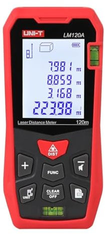 UNI-T Telémetro láser LM50A LM70A LM100A LM120A Medidor de distancia láser Digital Range Finder Cinta métrica (LM120A)
