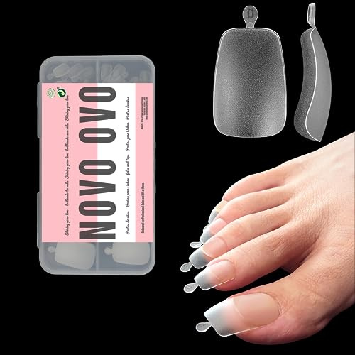 NOVO OVO Punte per unghie con 120 unghie lunghe, unghie a forma di artiglio lunghe e curve, ricostruzione in gel a doppia finitura opaca e lucida per pedicure in acrilico, unghie finte in gel a punta