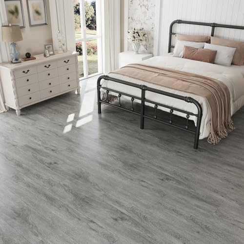 VEELIKE PVC Bodenbelag Holzoptik Fliesenaufkleber Selbstklebend Vinylboden Holz Bodenfliesen Wohnzimmer Klebefliesen Bad Boden Küchenfliesen Wasserfest Vinyl Fliesen Garage 90cm×15cm 16 Stück