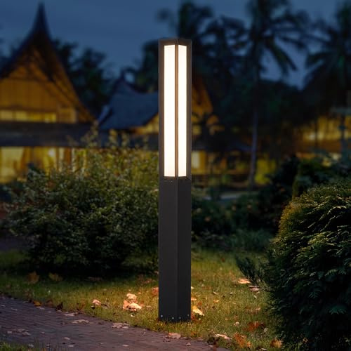 PAKEDANDUN Outdoor Pathway Lights, 71 Inches Tall Bollard Light, 3000K Landscape Path Lighting, Large Mordern Led Bollards, IP65 Waterproof Pole Sidewalk Lights Wired for Driveway Walkway Garden Yard