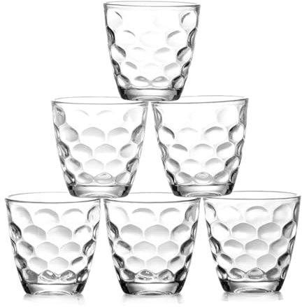 CORIYA Juego de 6 vasos de agua apilables Highball, vasos de jugo, base de cristalería para vino, cerveza, whisky, cócteles, bebidas, vasos altos