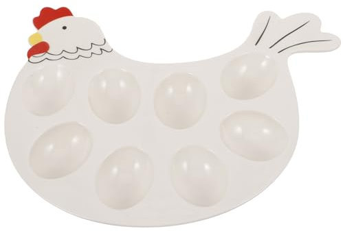 ABOOFAN Ostereiertablett Eier-servierplatte Ostereierhalter Japanische Einfache Eierspeise Frischer Halter Für Schneidebrett Aus Holz Chipsplatte Keramik Teufel Gericht