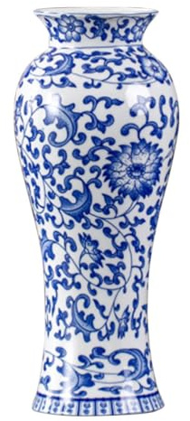 STOBAZA Jarrón De Cerámica Azul De Estilo Chino 6.69 Pulgadas Florero Vintage para Decoración De Centro De Mesa Hogar Oficina Pequeño Florero De Escritorio