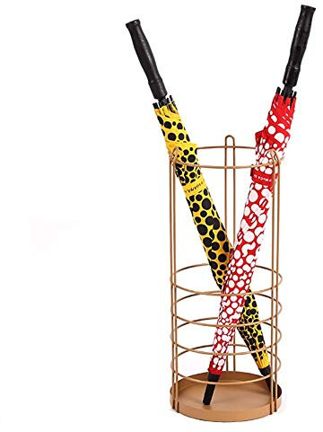 Moderner Regenschirmständer für den Außenbereich im Durchbrochenen Design mit Haken für Taschenschirme, Lange Regenschirme/Spazierstöcke, Eisen-Präsentationsständer, Grün