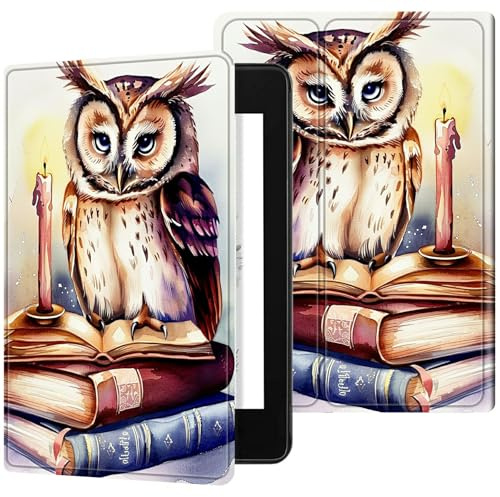 RWUTYTIUL Schutzhülle für Kindle 11. Generation 2024/2022 (Modellnummer: C2V2L3), E-Reader, Multi-Winkel-Ansicht, stoßfest, Smart-Schutzhülle mit automatischer Wake/Sleep-Funktion, Buch-Eule