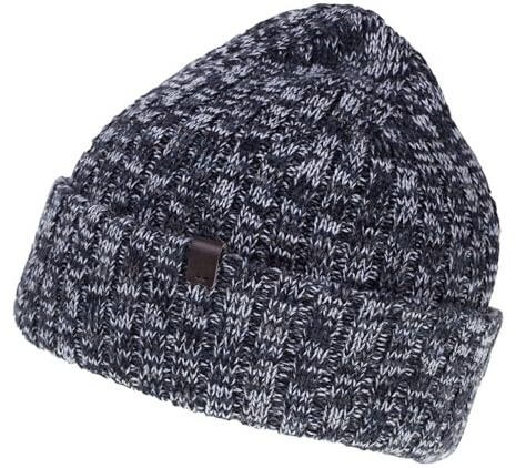 Isotoner Varm herrmössa, fodrad med fleece, Navy Heather, One size