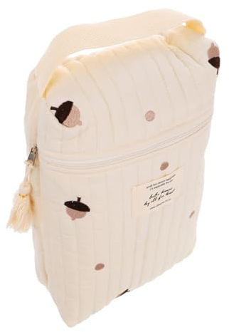 ifundom Windel Organizer Tasche für Unterwegs Aufbewahrungstasche für Babywindeln aus Baumwollstoff Große Kapazität mit Reißverschluss an Kinderwagen Befestigbar Luftentfeuchterbeutel