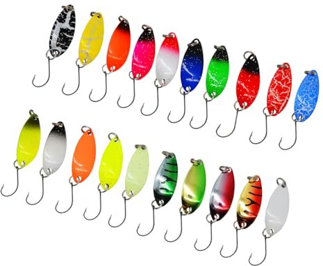 YiQinzcxg 20pcs Löffel Metall Hartspinner Köder Fisch Köder Spinner Swimbaits Bunte Pailletten Köder Köder Single Hook Fishhooks Set
