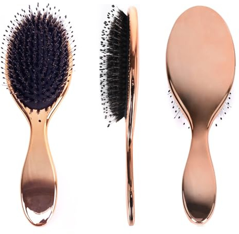 Cushion Hair Brush - Tangle-Free Styling Brush for Effortless Detangling and Shine (rose gold)