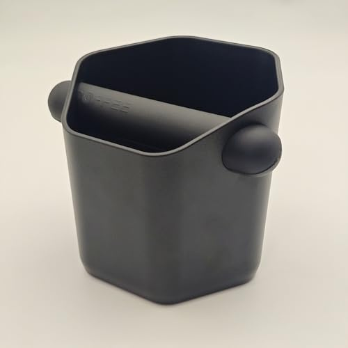 Coffee Knock Box, Coffee Grounds Container, Espresso Grounds Bin Knock Box, Barista Coffee Grind Bin Knock Out Box with Removable Metal Knock Bar & Non-Slip Base, Coffee Machine Accessories