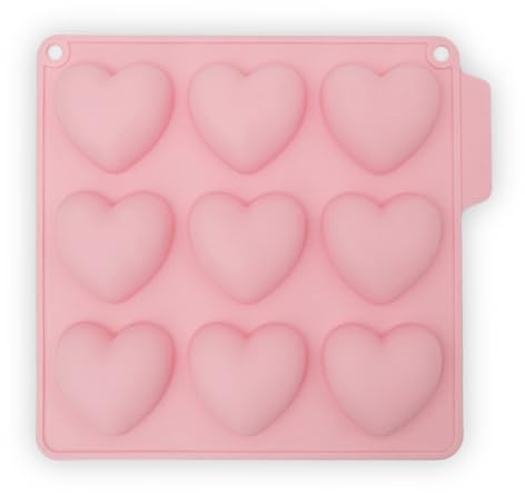 CÉCOA • Moule Silicone Mini Coeurs 5 cm • 9 Cavités • Guimauve, Chocolat, Gâteau • Sans BPA • Anti-Adhésif • -40°C à +230°C • Moule Gâteau, DIY, Pâtisserie Maison, Bonbons, Enfants