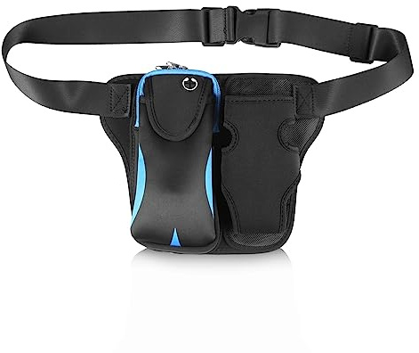 Sac à bandoulière pour femme - Sac banane tendance pour les voyages, la course, la randonnée, le vélo - Durable, bleu