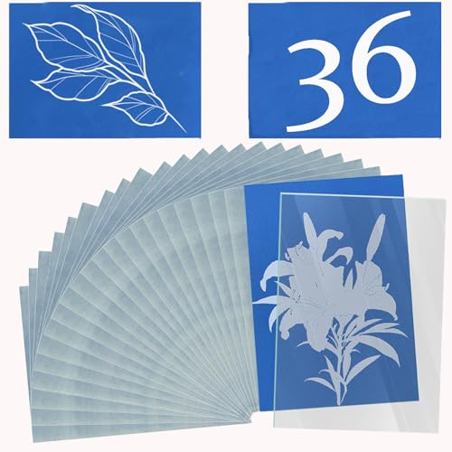 36 Pezzi di Carta Cianotipica, Sun Printing Kit Photosensitive Paper con Foglio Acrilico, Stampa Solare Photosensitive Paper per Bambini Adulti Artigianato Fai-Da-Te (A5, 21x14,8cm)