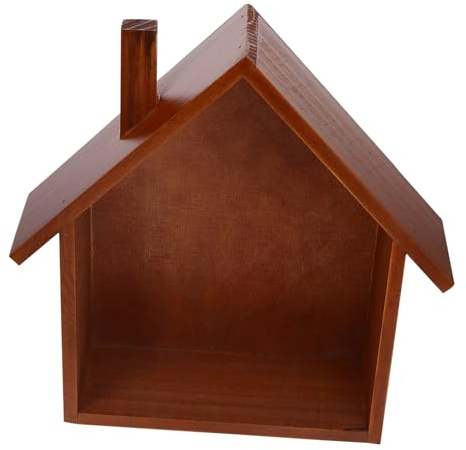 HAMPPLIES Holzregal Wandmontiert Hausförmig Dekorativer Lagerhalter Kleines Aufbewahrungsregal Für Wohnzimmer Schlafzimmer