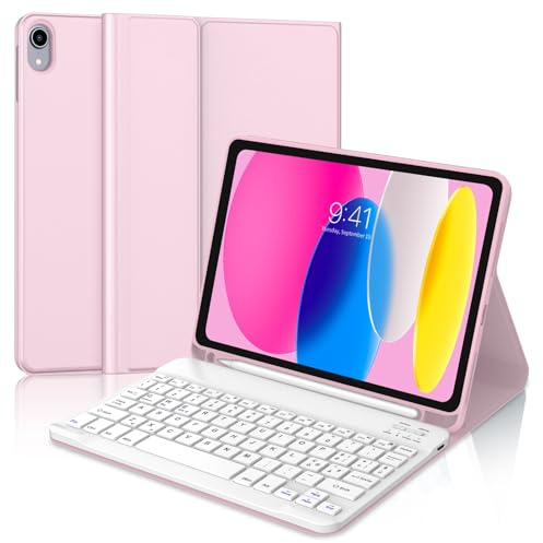 JADEMALL Tastiera per iPad 11 Generazione A16 11 2025/10 Generazione 10.9 2022, Italiano QWERTY Tastiera Bluetooth Staccabile per iPad A16 11/10 Generazione 2025/2022, Rosa