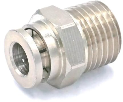 1/4 Male to Fit Tube O/D 6mm Pneumatic Nickel Brass Push in Connector Union Quick Release Air Fitting Plumbing