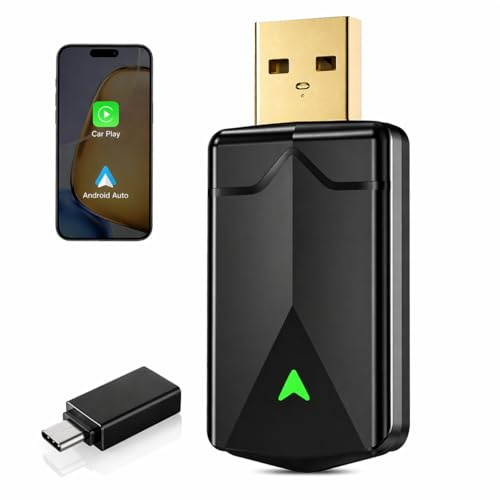 ZOUHOE Wireless CarPlay Adapter UK – Android Auto Wireless Adapter, 5.8GHz Wi-Fi Plug & Play,Mini and Stable iOS 10+/Android 10+, Fast Auto-Connect for Cars 2016+.