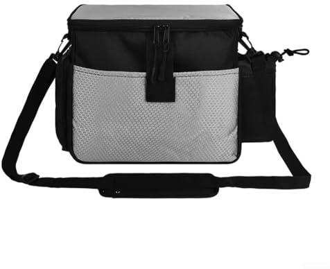 Sac seau à craie pour l'escalade avec fermeture magnétique et doublure en feuille d'aluminium qui maintient la craie sèche avec plusieurs poches de rangement et design de base stable