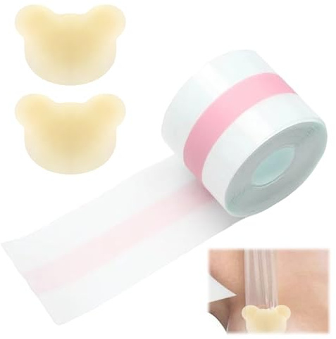 Adhesivo Pecho Boob Tape con 2 Protectores De Pezones De Silicona Invisibles Y Reutilizables para Bodas Fiestas Y Vestidos Sin Espalda