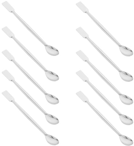 Veemoon 10pezzi Spatole da Laboratorio in Acciaio Inossidabile Design a Doppia Punta per Prelievo di Reagenti e Polveri, per Applicazioni Chimiche Precise