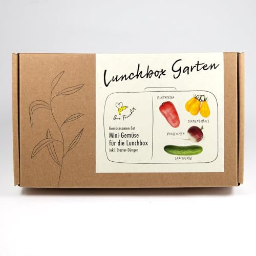 LUNCHBOX GARTEN Gemüsesamen-Geschenkbox - 4 Sorten Snackgemüse