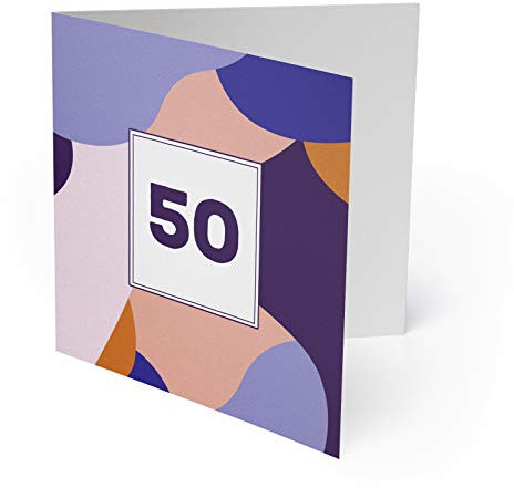 (10 x) Einladungskarten zum 50. Geburtstag Einladungen Karten Klappkarte Edel runder