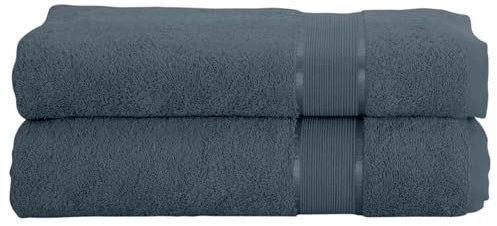 Mixibaby 2er Set Gästetuch Handtuch Duschtuch Badetuch Saunatuch Frottee Baumwolle 500gsm, Größe:Gästetuch 30x50cm, Farbe:Antrazit