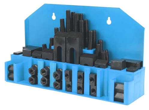 Spannpratzen-Sortiment 58-tlg., T-Nut-Klemmen-Kit für 16mm T-Nutenbreite und M14 Gewinde, in Aufbewahrungskassette