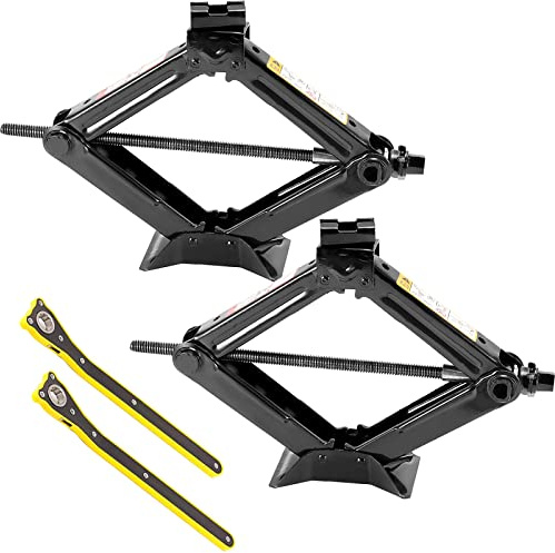 JOIKIT 2 Pack 1.5 Tons 3307 Lbs Capacity Scissor Jack, Car Jack with 2 Ratchet Handles, Car Scissor Jack Lift for Wagon, Van, SUV, Truck, Max Height 15 Inches