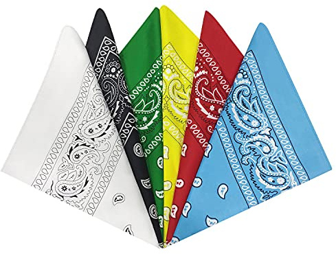 QEEQPF Paisley bandana halsduk halsduk armband cashew bandana design näsduk nyhet tryck huvudbonad för män kvinnor unisex vuxna och barn 54 x 54 cm 6 delar