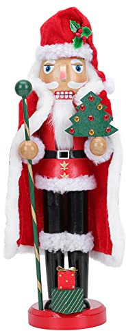 Amosfun Decorative Nutcracker Figure, Christmas Nutcracker Soldier Doll, Santa Claus Wooden Figure, Christmas & Holiday Decoration, Gift Idea for Fireplace & Table