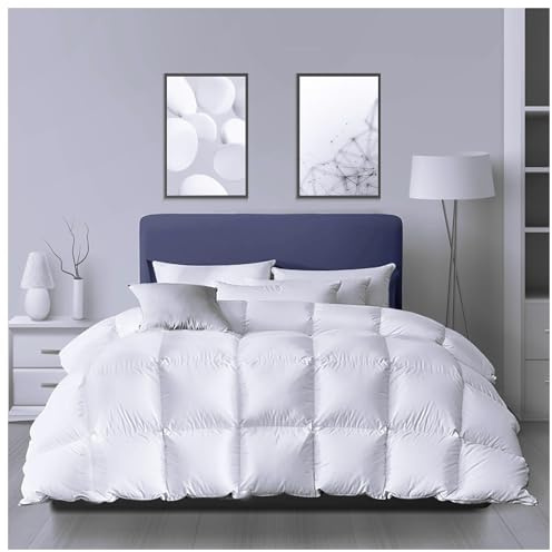 GC GAVENO CAVAILIA Hotel Quality Duck Feather Down Thick Quilt Double Duvet 13.5 TOG, Breathable Soft Cosy Warm Comforter, White