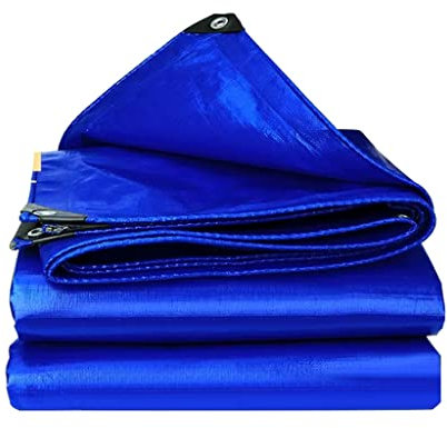 GXFWJD Abdeckplane wasserdichte mit Ösen wasserdichter Kunststoff Poly Super Dicke Plane 240g/m² Poly Planenabdeckung Geeignet für Holz Gartenmöbel LKW Pool Boot (Size : 4x6m)