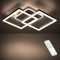 Anten 40W Lampara Techo salon LED Regulable, Moderno Plafon Led Techo Blanco Cálido a Frío 3000K-6500K, Luz de Techo Geométrico 3600LM para Salón, Dormitorio, Comedor(65x42x12cm), Negro