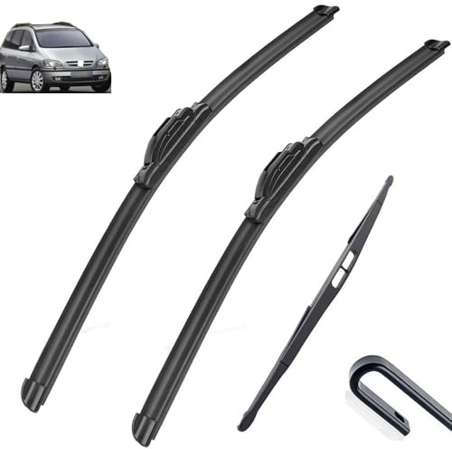 Essuie-glace de voiture compatible avec Opel Zafira A 1998-2005 Balais d'essuie-glace avant arrière en caoutchouc souple for pare-brise automatique 24+22+162002 2003 2004 (Color : 3 wipers)