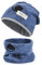 Kinder Beanie Mütze & Loop Schal Set, 95% Baumwolle Mütze Schal Set Mädchen Jungen 2-8 Jahren, Schlauchschal Warme Wintermütze Strickmützen für Herbst Winter Frühling(Blau)