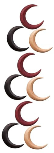 Housoutil 3er-sets Einzigartiges Haargabel-haarstab Aus Holz Im Mond-design Für Frauen Stilvoller Dutt-clip 3 Stück * 3