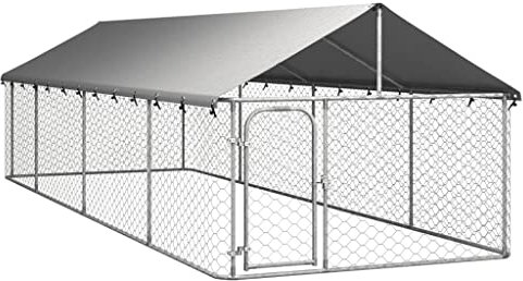 Willood Outdoor-Hundezwinger mit Dach 600 x 200 x 150 cm hühnerstall,freilaufgehege,freigehege