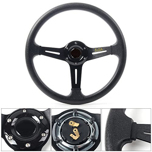 Drifting Steering Wheel,Sportlenkrad Sport-Lenkrad-Passform fit gebrauch für Golf 4 Modified Racing-Lenkrad 14 Zoll 350mm Aluminium-Moving Ruder Universal