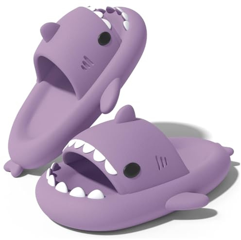 Ciabatte Squalo per Ragazzi e Ragazze Bambini Morbidi Pantofole da Bagno Comode da Mare Spiaggia Bagno Doccia Piscina Antiscivolo Estive Sandali, Viola, 32/33 EU, Tag 210