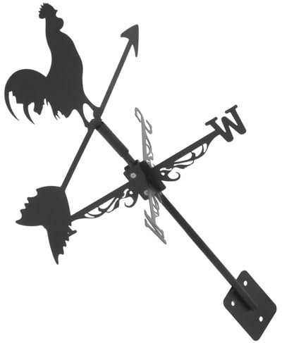 POPETPOP Wetterfahne Aus Metall Im Bauernhofstil Hahn Windrichtungsanzeiger Für Garten Dach Hofdekoration Stabile Und Langlebige Dachmontage Deko