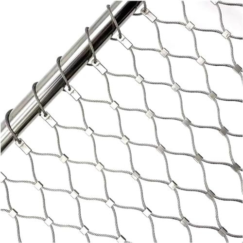 Yoeoefuo 1 x 10 m 2 x 10 m 3 x 10 m Fence Post Wire Mesh Fence 304 Stainless Steel Rope Net Garden Fences Roof Safety Mesh Anti-Fall Protective Net Chicken Fence Dog Fence Pasture Fence (Color : 2mm