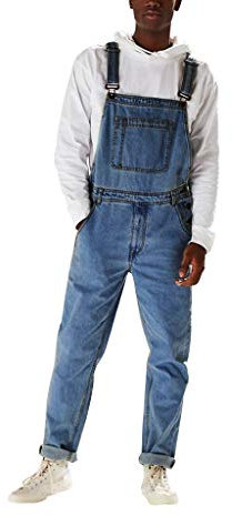 Salopette da Uomo in Denim: Casual Retrò Cargo da Combattimento, Multi Tasche, Tuta da Lavoro in Jeans