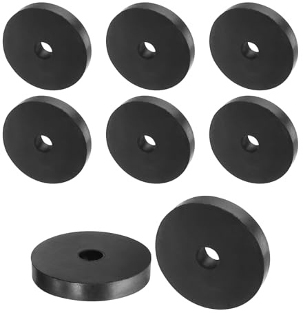 QUARKZMAN 8 piezas Espaciadores de Goma de 60 mm OD 12 mm ID 10 mm altura Espaciador Redondo Antivibración de Goma Arandelas Gruesas de Goma para Accesorios de Hogar y Coche