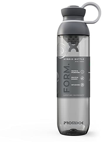 Promixx FORM V2 - Botella mezcladora de proteínas para batidos de proteínas, infusiones e hidratación, botella mezcladora duradera para gimnasio, tapa a prueba de fugas, sin olor, 760 ml (gris